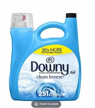 Downy Ultra Concentrated Liquid Fabric Conditioner, Clean Breeze, 251 Loads, 170 fl. oz.