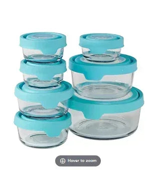 Anchor Hocking SnugFit Glass Food Storage Containers with Lids, 16 Piece Set