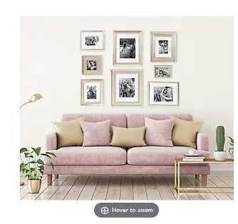 Kate and Laurel Odessa Gallery Wall 8 Piece Frame Set with Assorted Size Frames - Champagne Gold
