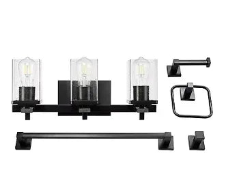 Globe Dakota 5-Pc. All-In-One Bathroom Set - Black