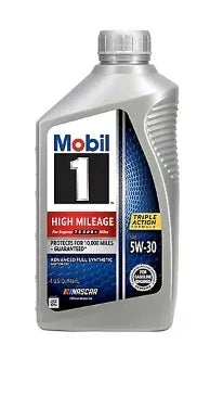 Mobil 1 High Mileage Full Synthetic Motor Oil 5W-30, 6 pk./1 qt.