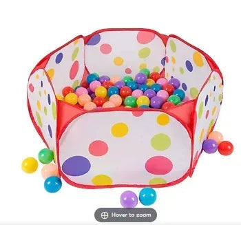 Toy Time Kids Pop-Up Six-Sided Ball Pit Tent with 200-Pc. Balls