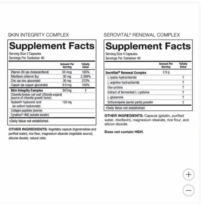 SeroVital Skin Revive Dietary Supplement, 240 Capsules