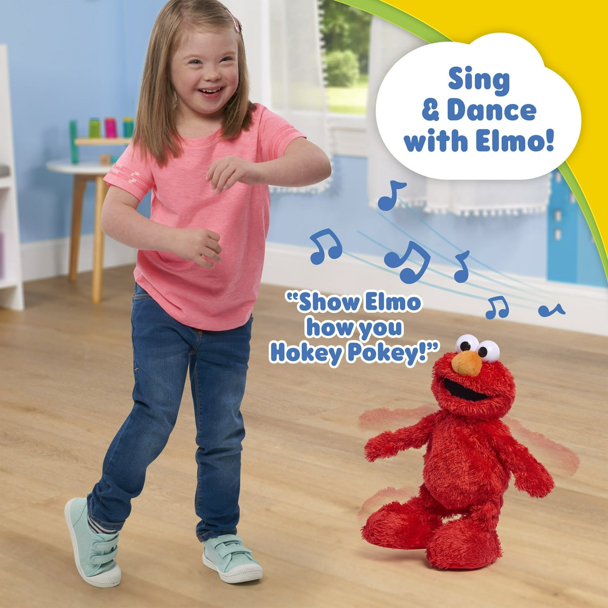 Sesame Street Hokey Pokey Elmo Plush with Music and Motion, 14-inch Bilingual Plush, Ages 18 Months+