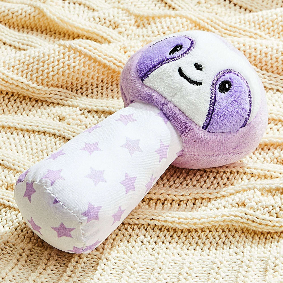 Spark Create Imagine Plush Sloth Hand-Grip Rattle Toy, Soft Baby Rattle, 6" Easy Grasp, Ages 0 Months+