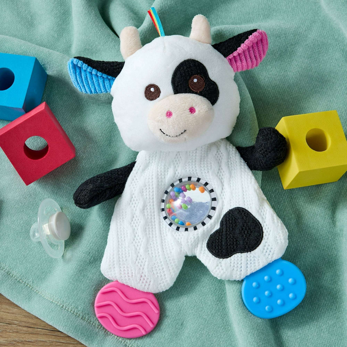 Spark Create Imagine Snuggle and Teethe Cow Plush, 10 in, 0 Months+