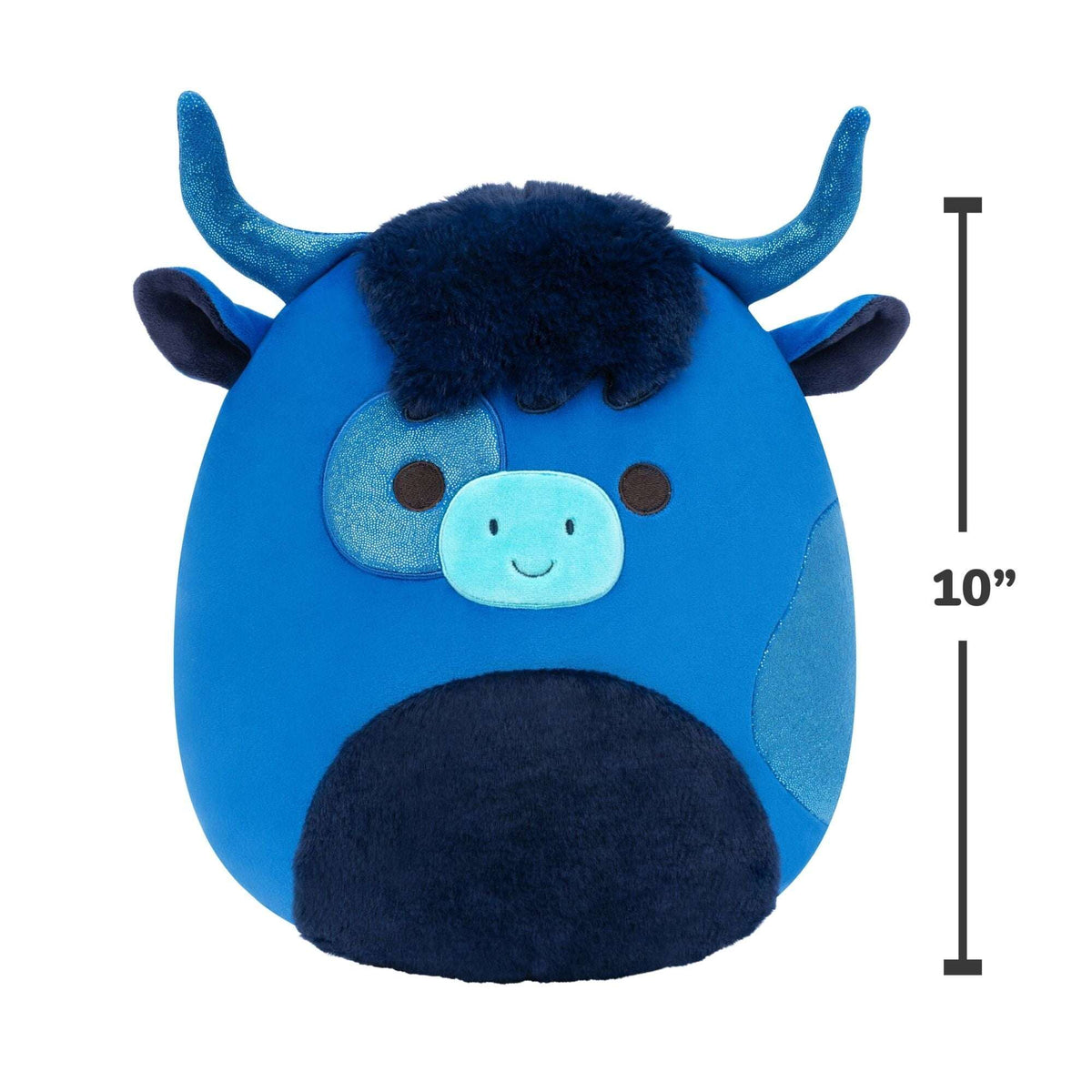 Squishmallows Official 10 inch Osgood the Dark Blue Highland Cow - Child's Ultra Soft Stuffed Plush Toy