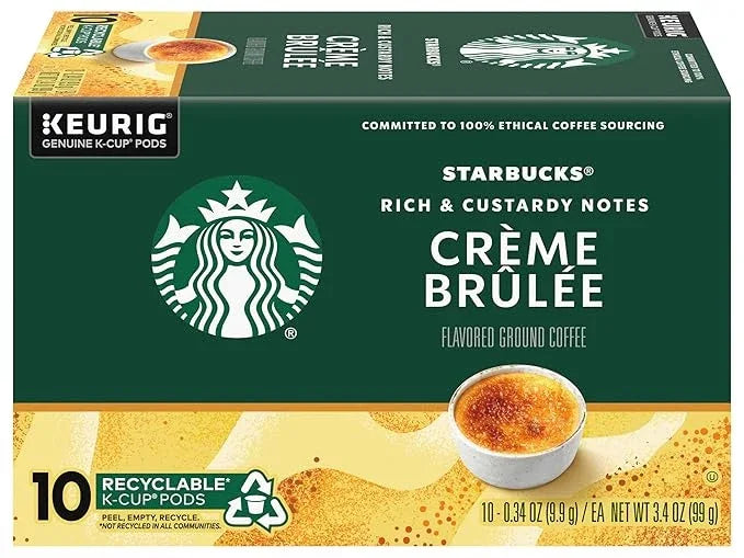 Starbucks Crème Brulée Flavored Blonde Roast Single Cup Coffee for Keurig Brewers, 10 Count - Pack of 2