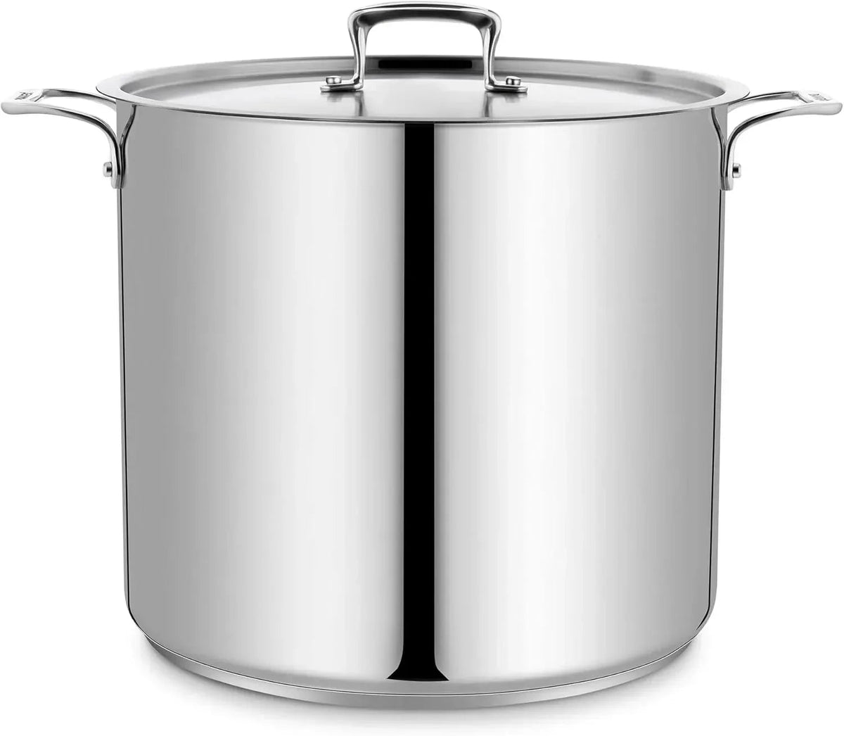 Stockpot – 2 Quart to 24 Quart – Brushed Stainless Steel – Heavy Duty Induction Pot with Lid and Riveted Handles – For Soup, Seafood, Stock, Canning and for Catering for Large Groups and Events by BAKKEN