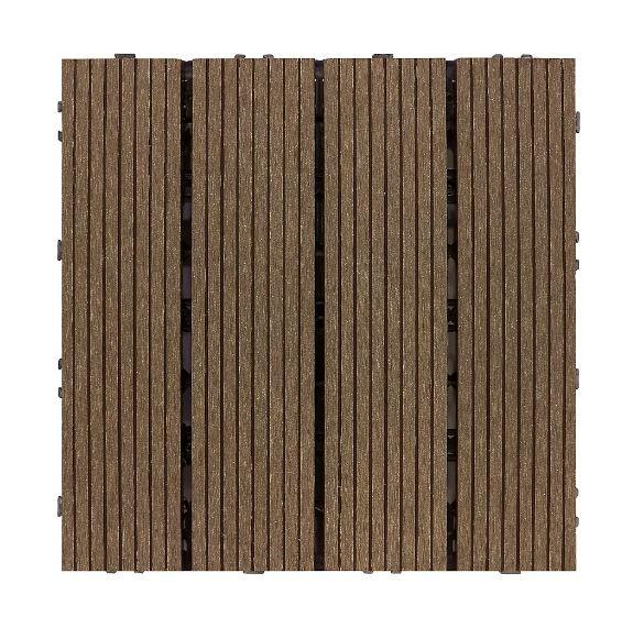 Berkley Jensen 1' x 1' Chestnut - WPC Deck Tiles, 8 pk.