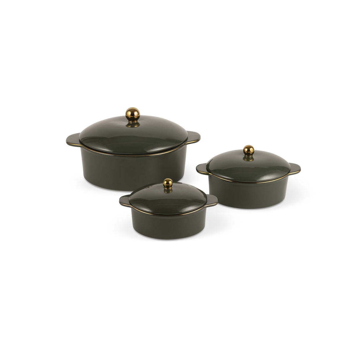 Thyme & Table 3-Piece Ceramic Casserole Set – Atlantic Blue