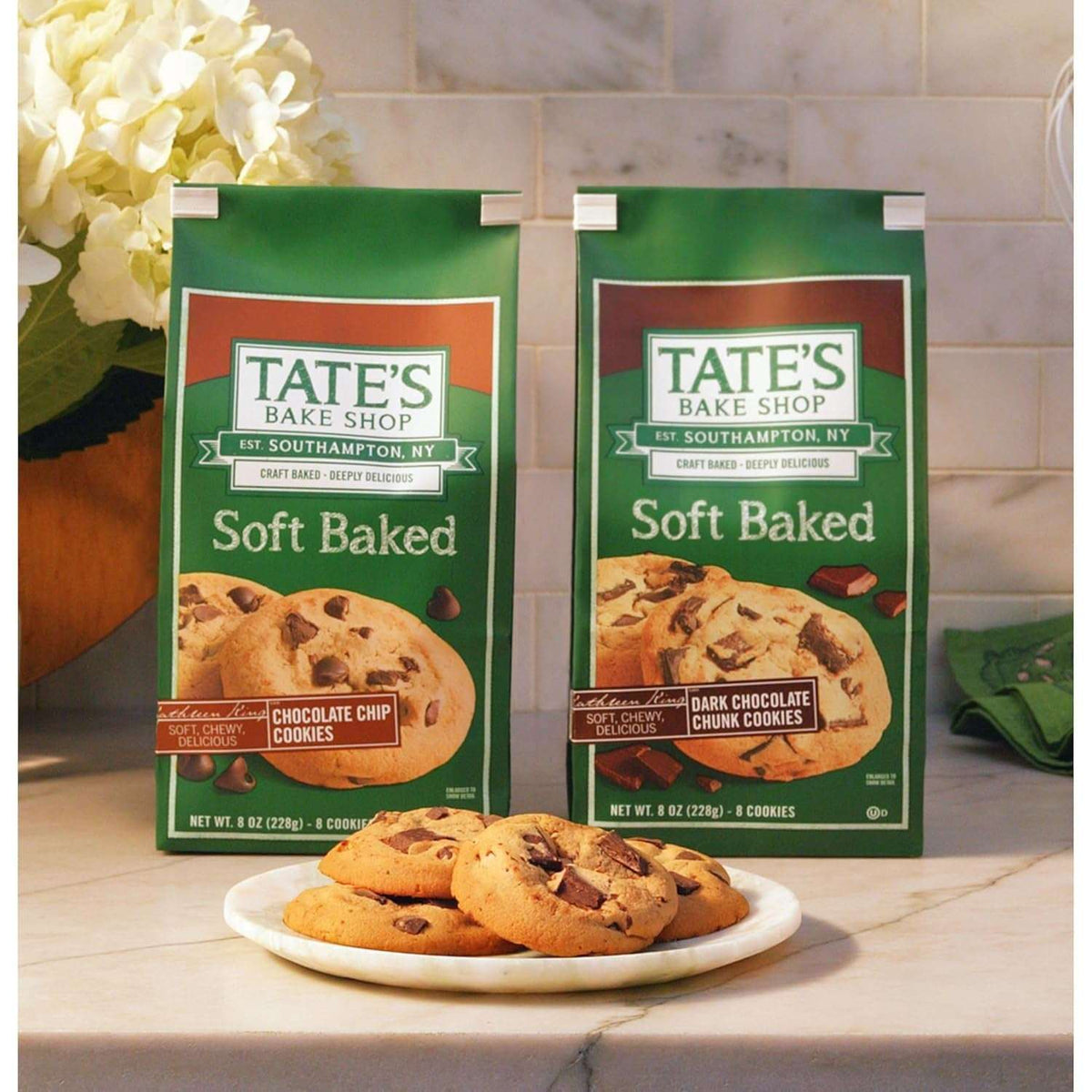 Tate's Bake Shop Soft Baked Chocolate Chip Cookies, 4 x 8 oz Bags