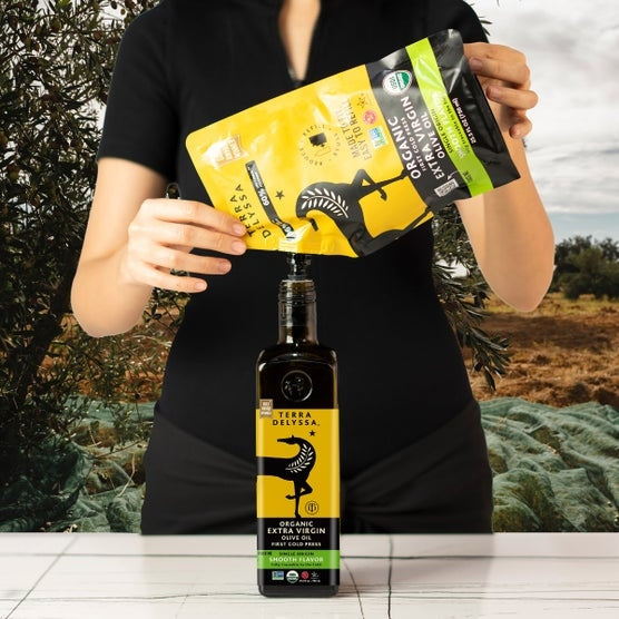 Terra Delyssa Organic Extra Virgin Olive Oil Refill Pouch, 25.5 fl oz, 4 Pack