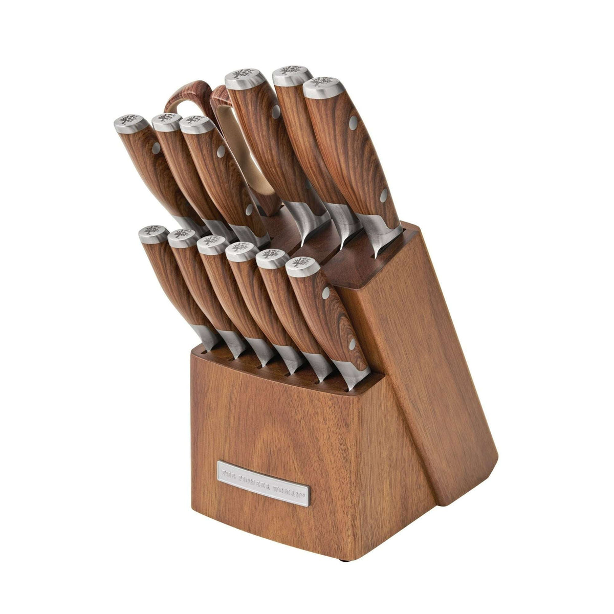 The Pioneer Woman 14-Piece Knife Block Set Stainless Steel Knives with Ergonomic Handle, Black