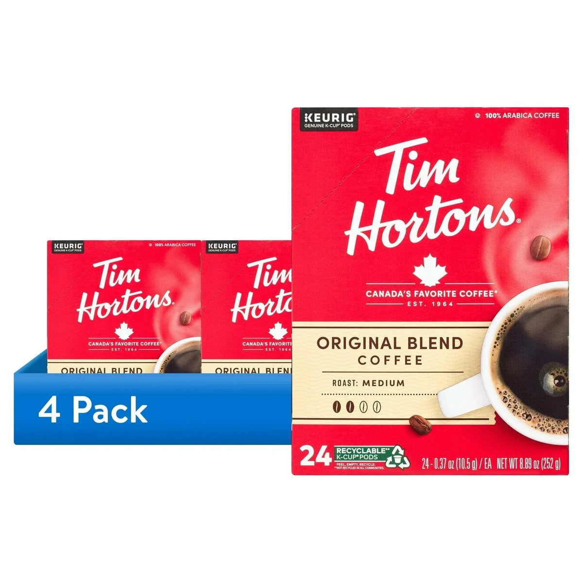 Tim Hortons Original Blend Medium Roast Keurig Coffee Pods, 24 Ct