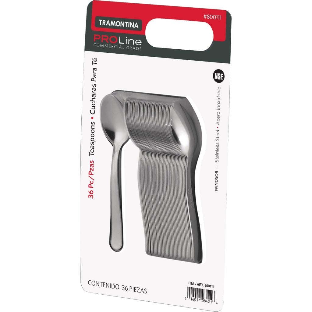 Tramontina ProLine Windsor Teaspoon, Stainless Steel, 36-count