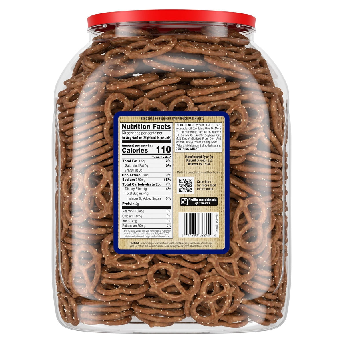 Utz Mini Twist Pretzels, 60 oz.