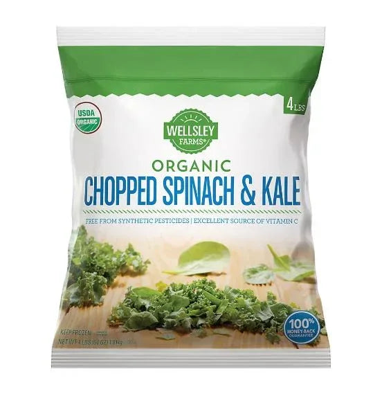 Wellsley Farms Frozen Organic Spinach and Kale, 4 lbs.