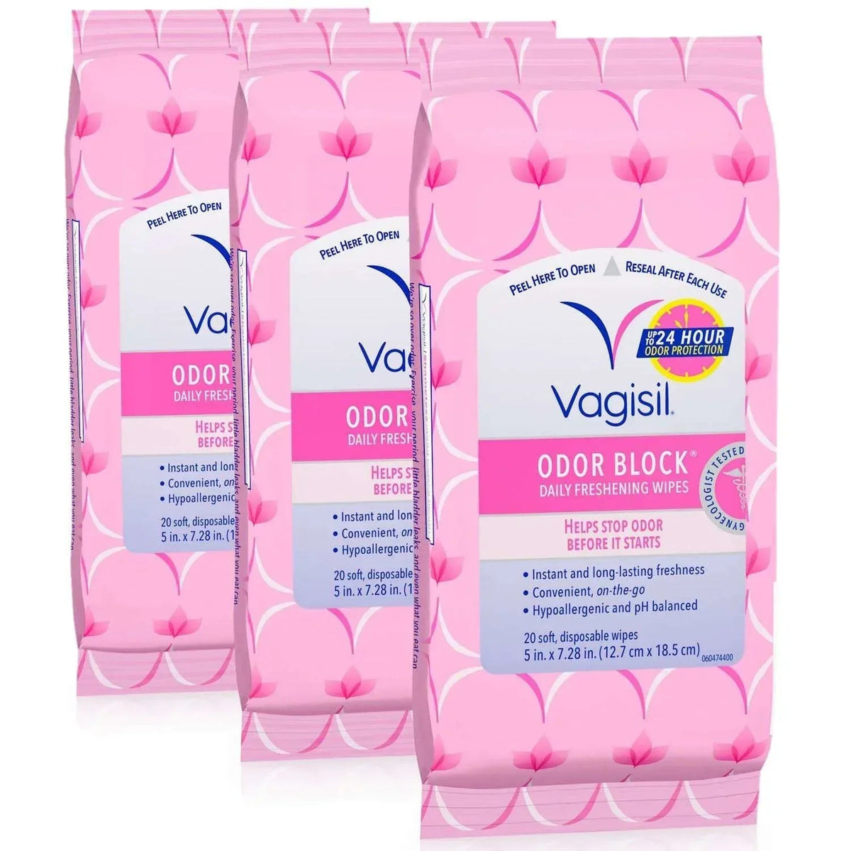 Vagisil Odor Block Daily Freshening Wipes, 20 ct., 3 pk.