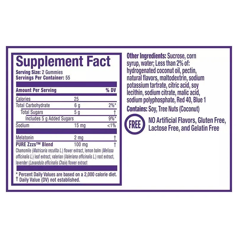 Vicks ZzzQuil PURE Zzzs Sleep Aid Gummies, 110 Count