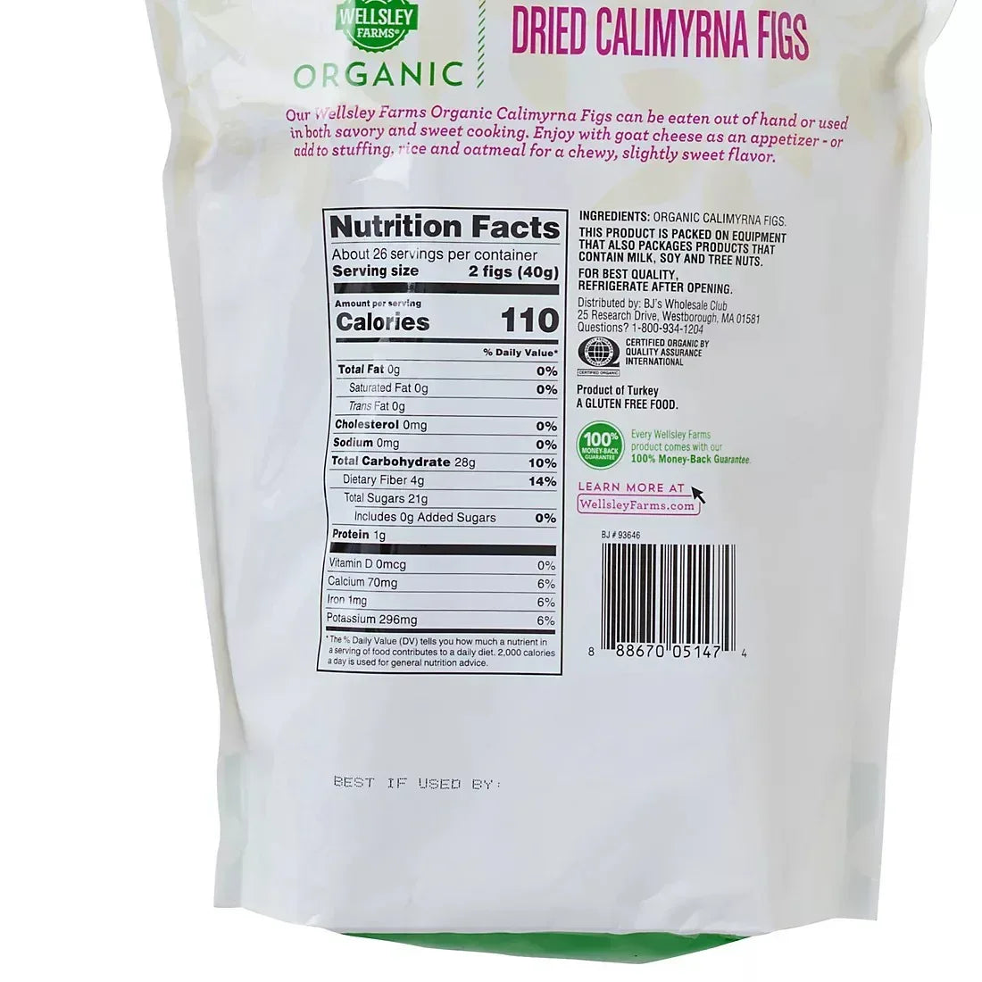Wellsley Farms Organic Dried Calimyrna Figs, 36 oz.