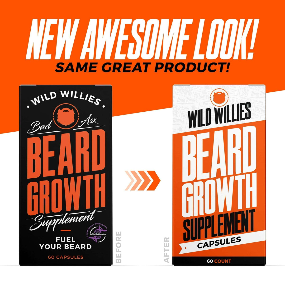 Wild Willies Beard Growth Supplement, 60 Capsules, Proprietary Blend, Men's Health