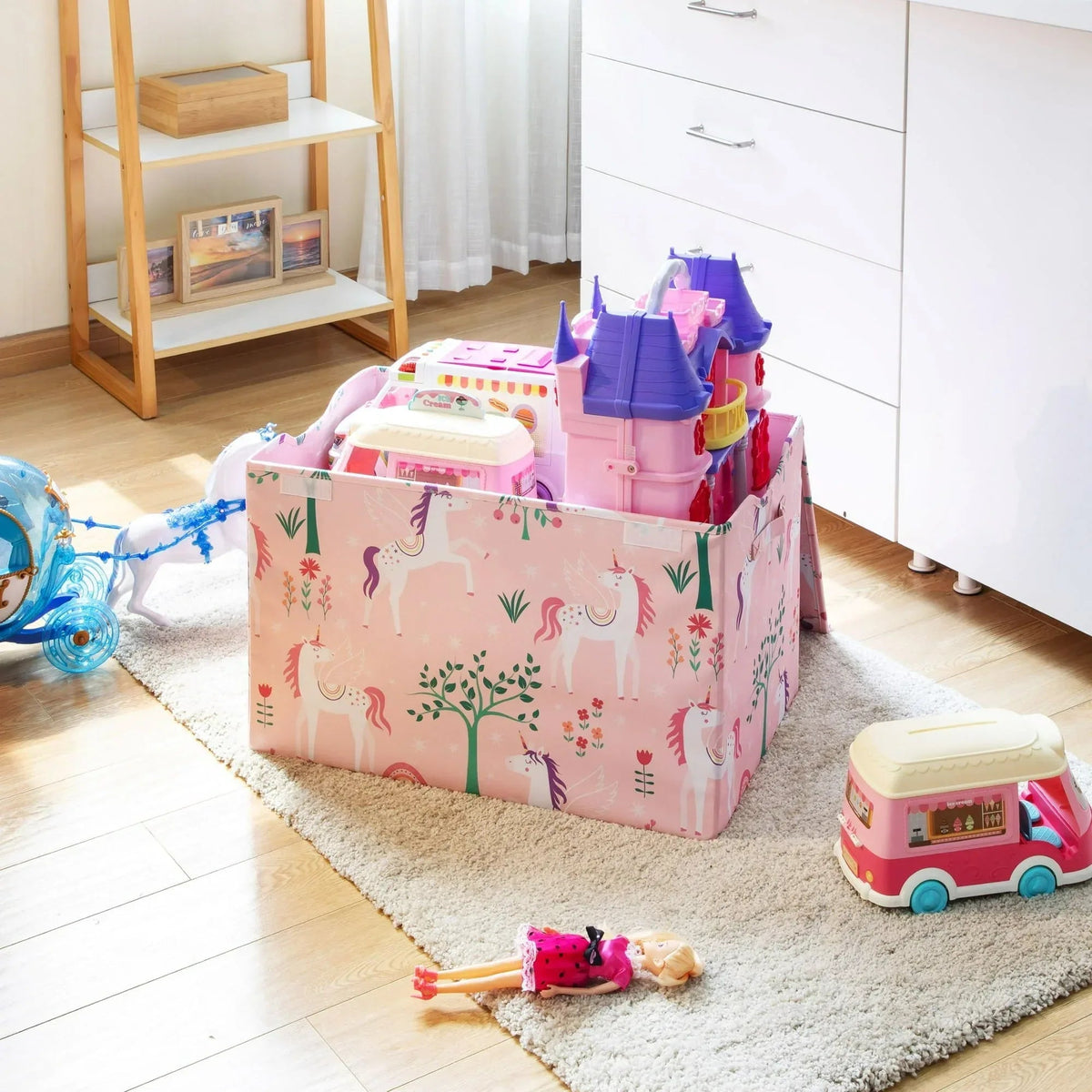Your Zone Kids Pattern Collapsible Toy Storage Trunk, 24 in x 14.8 in x 15 in