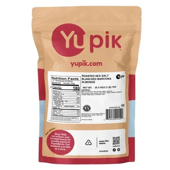 Yupik Roasted Sea Salt Blanched Marcona Almonds, 2.2 lbs, 3-pack