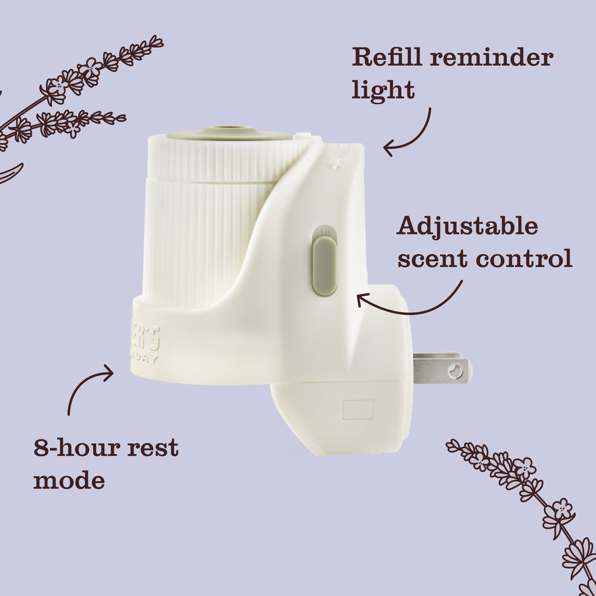 Mrs. Meyer's Clean Day Premium Lavender Scented Oil Plug-In Diffuser Air Freshener Refills, 0.67 fl oz, 2 Pack