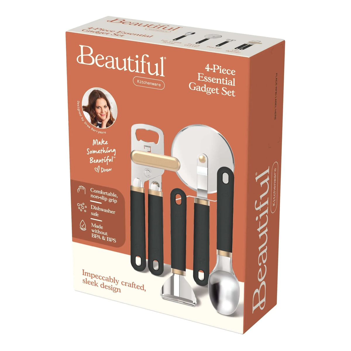 Beautiful 4-Piece Essentials Gadget Set, Black Sesame by Drew Barrymore