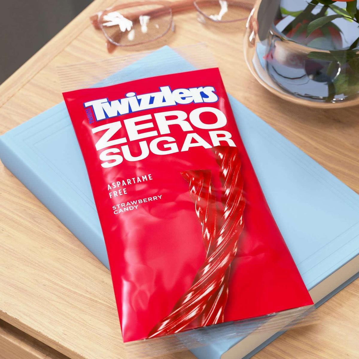 Twizzlers Zero Sugar Twists Strawberry Flavored Licorice Style Candy, Bag 5 oz