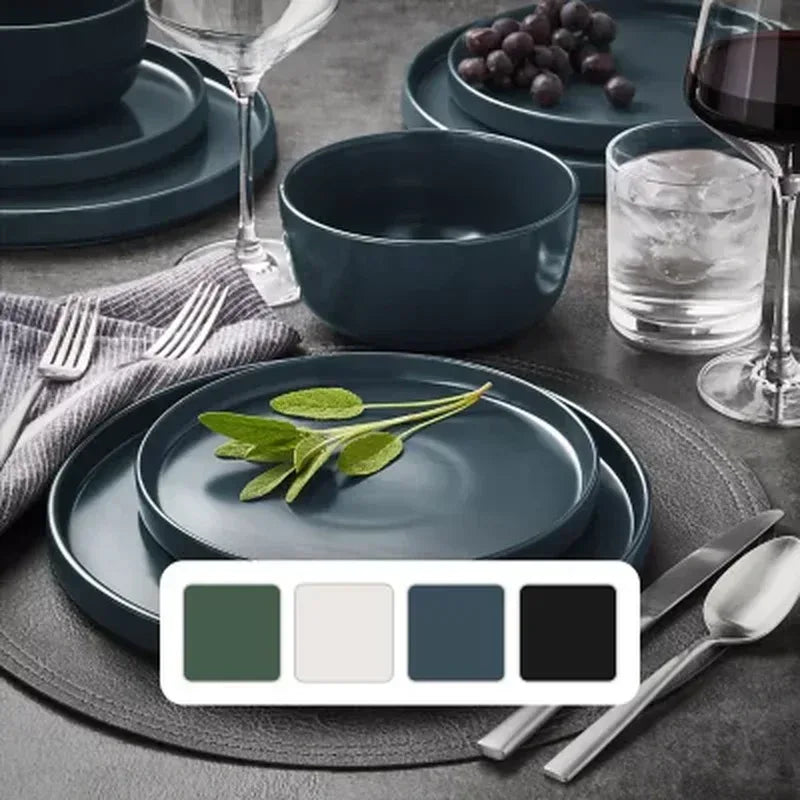Member’s Mark 24-Piece Modern Stoneware Dinnerware Set, Assorted Colors