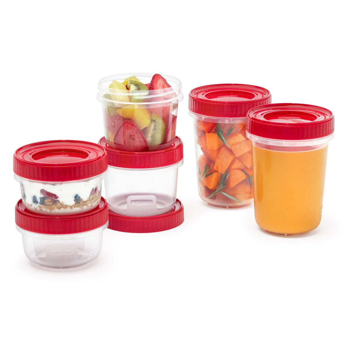 Rubbermaid Takealongs 12 Piece Food Storage Set, Red
