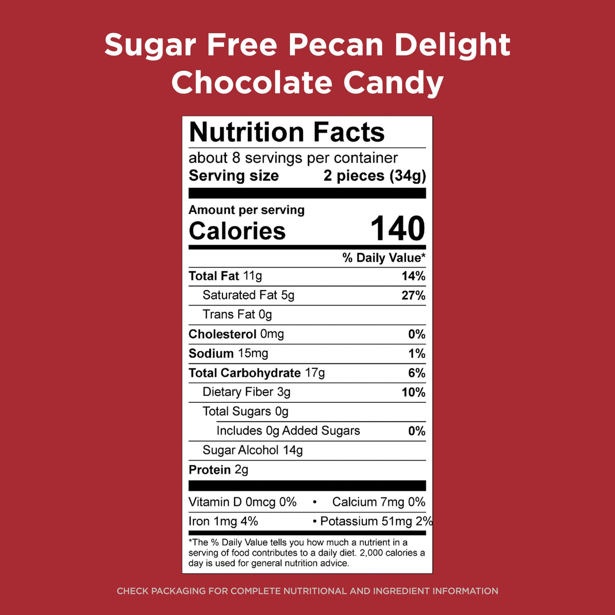 RUSSELL STOVER Sugar Free Pecan Delight Chocolate Candy, 10 oz. bag