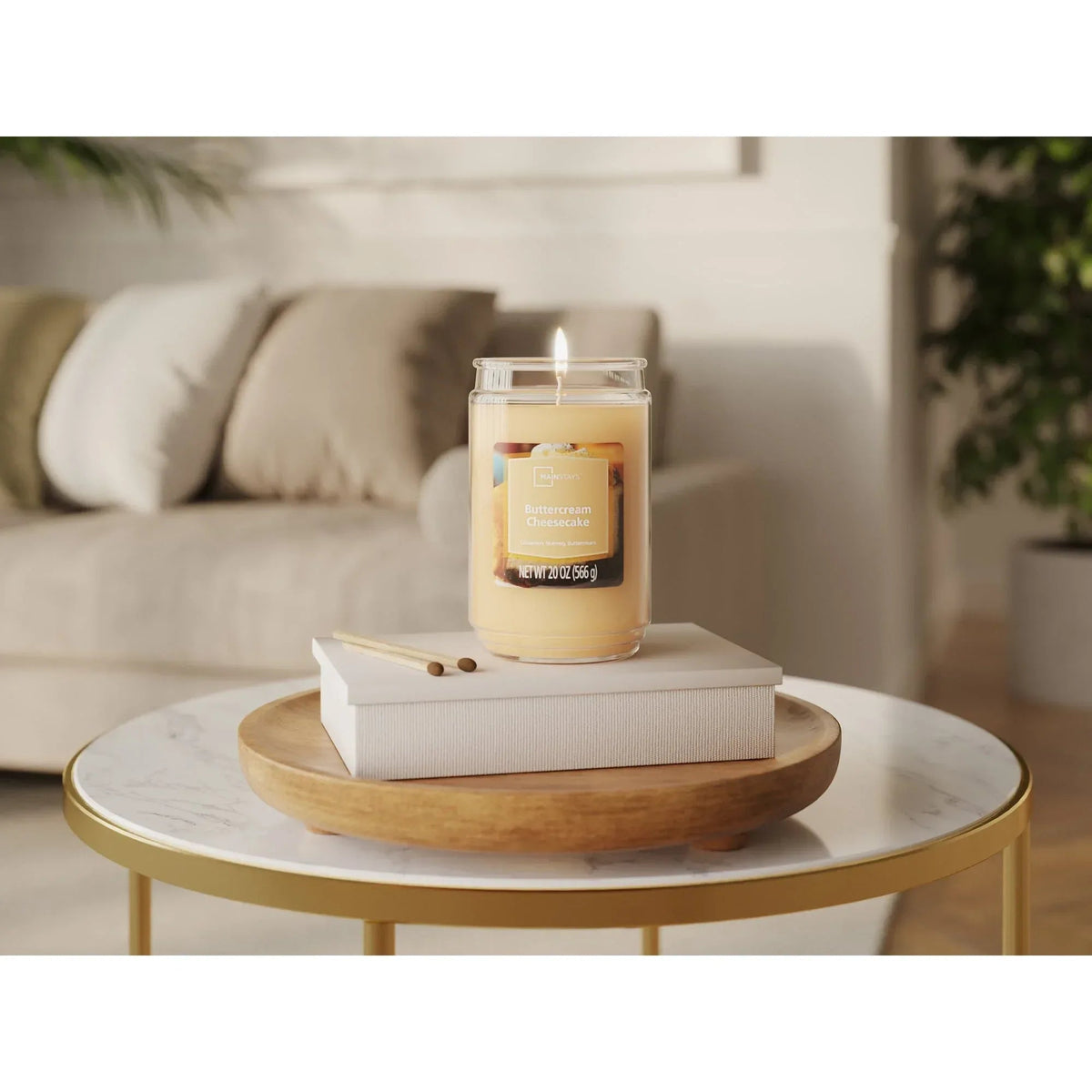 Mainstays Single-Wick Scented Jar Candle, Buttercream Cheesecake Jar, 20oz.