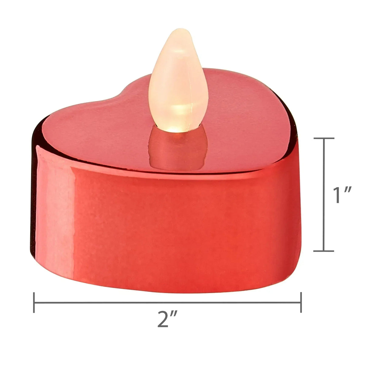Heart Flameless LED Tealight Candles, Red, 4 Count, Valentine's Day by Way To Celebrate