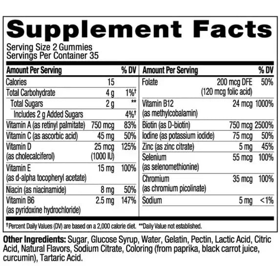 OLLY Teen Girl Multivitamin Gummy, Wellness Support, Strawberry Melon Flavored, 70 Ct