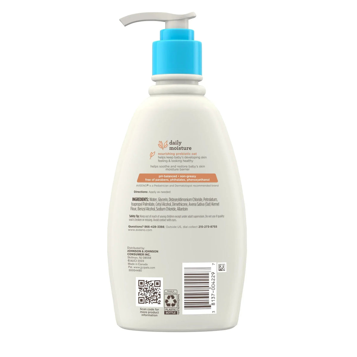 Aveeno Baby Daily Moisture Body Lotion for Baby and Toddler with Colloidal Oatmeal, 12 fl oz
