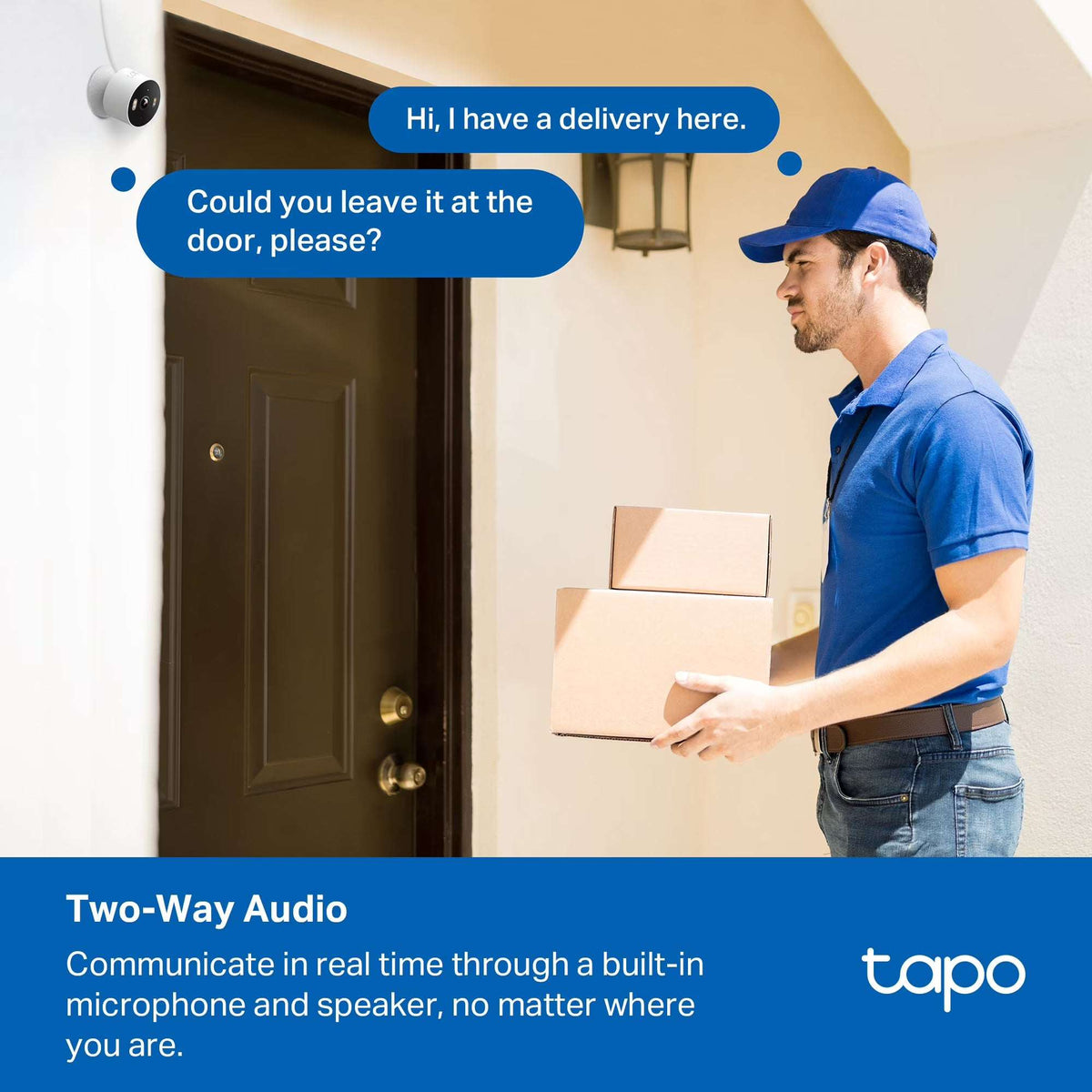 TP-Link Tapo TCW61 Indoor/Outdoor HD Security Camera with Color Night Vision, Free Smart AI Detection, No Subscription Needed, 2-Way Audio, Local Storage, Alexa & Google Home Compatible