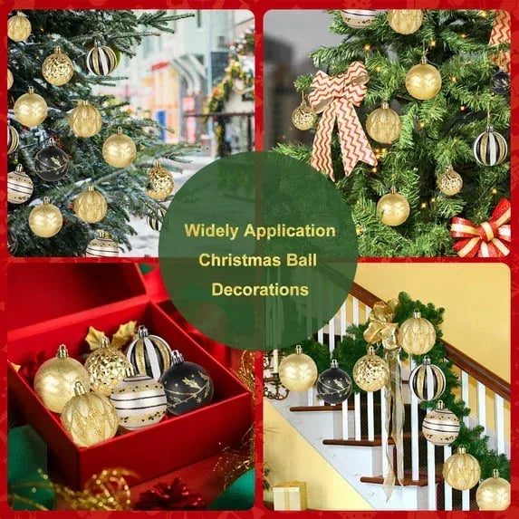 Fall Ornaments for Christmas Trees, 16ct Bronze Copper Brown Gold Shatterproof Fall Christmas Tree Decorations, 2.36 Inches Luxury Hanging Ball Ornaments for Thanksgiving Autumn Harvest