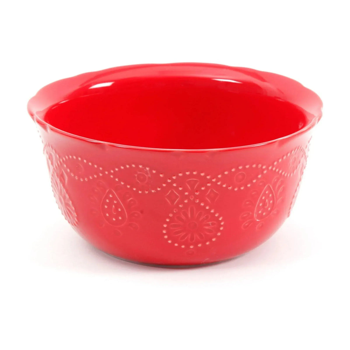 The Pioneer Woman Cowgirl Lace 12-Piece Dinnerware Set, Red
