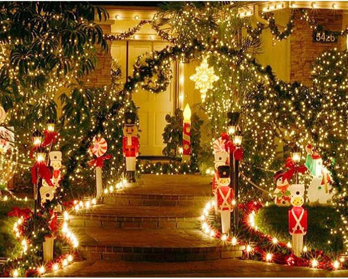 Twinkle Star Christmas Decorations String Lights, 8 Modes, Plug-In, UL Certified Christmas Lights, 200 LEDs, White, 66'