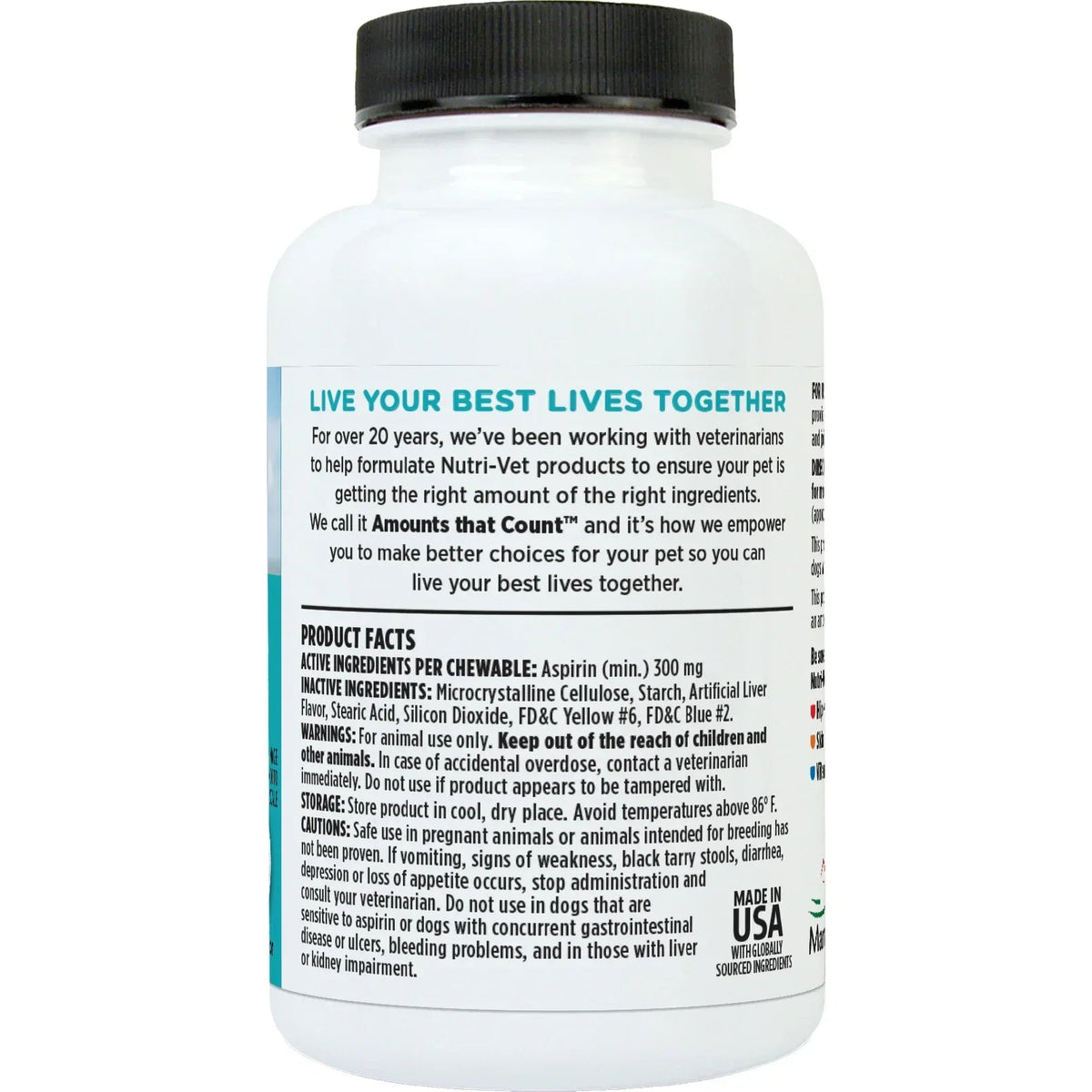 Nutri-Vet Aspirin for Dogs - Medium to Large Dogs - 300mg - 75 count