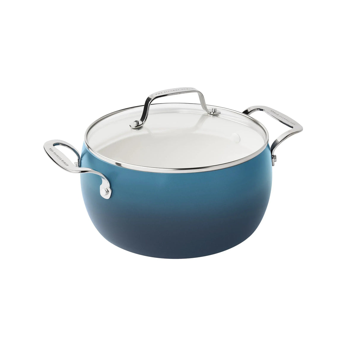 The Pioneer Woman Harlow 15-Piece Cookware Set, Ceramic Non-Stick Pots and Pans Set, Denim Blue