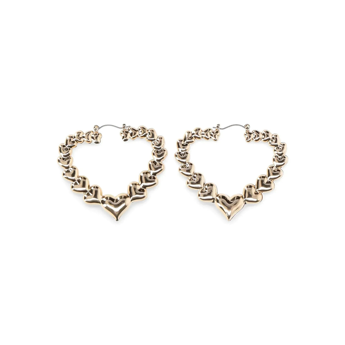 No Boundaries Gold Tone Heart Hoop Earrings, Women’s
