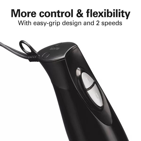 Hamilton Beach 3-in-1 Hand Blender with Wisk 59768: Immersion Handheld Mixer, 2 Speeds, Dishwasher-Safe, 225W, Black