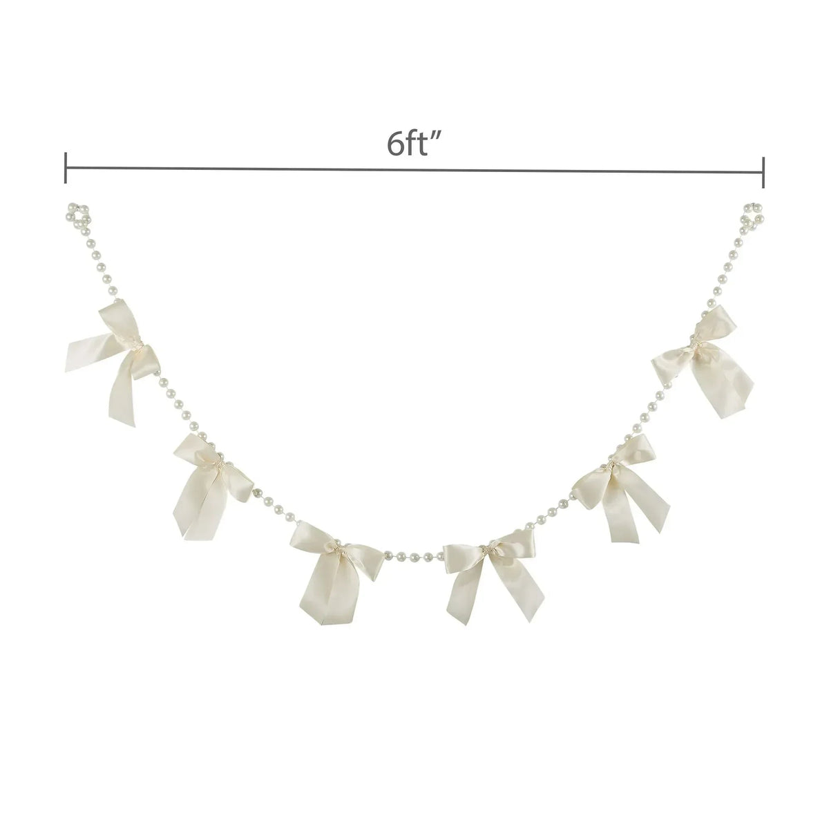 Pearls and Bows Beaded Garland, Cream, 6', Easter by Way To Celebrate