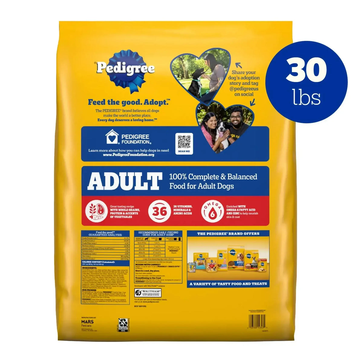 Pedigree Complete Nutrition Adult Dry Dog Food, Grilled Steak & Vegetable Flavor, 30 lb. Bag