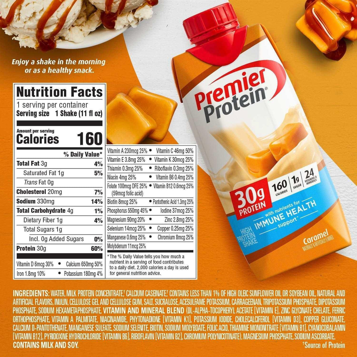 Premier Protein 30G High Protein Shake, Caramel (11 Fl. Oz., 15 Pk.)