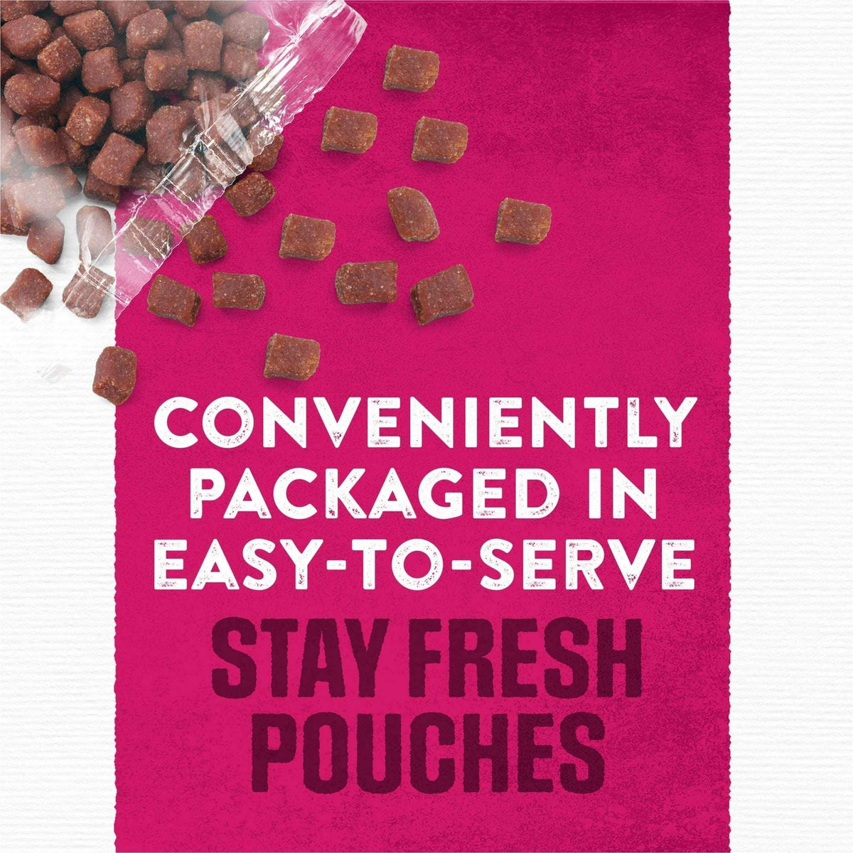 Purina Moist & Meaty Dry Dog Food, High Protein Steak Flavor with Real Beef, 6 oz Per Pouches